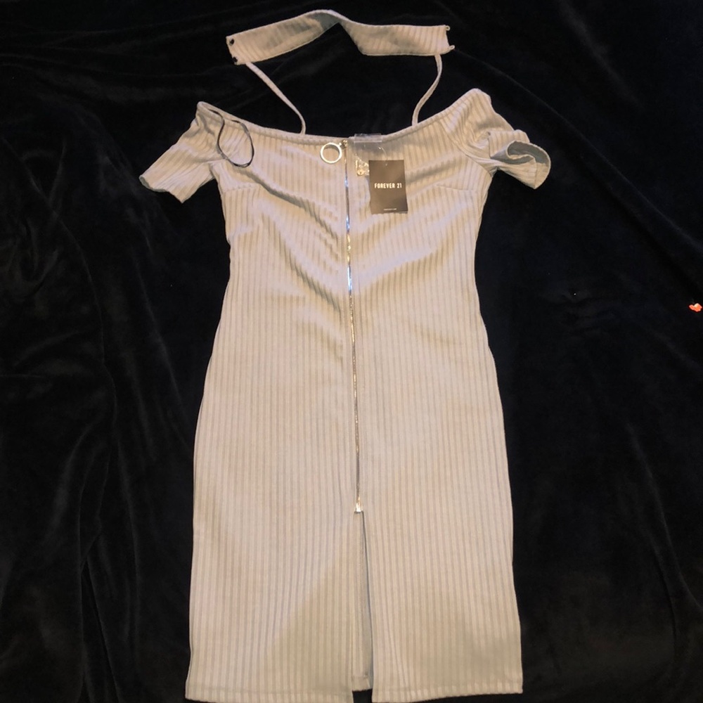 Grey sweater collar dresss